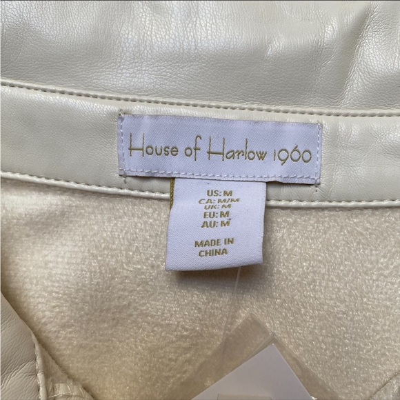 House of Harlow 1960 Arctic Wolf Faux Leather Midi Shirt Dress Size M NWT - Picture 14 of 16